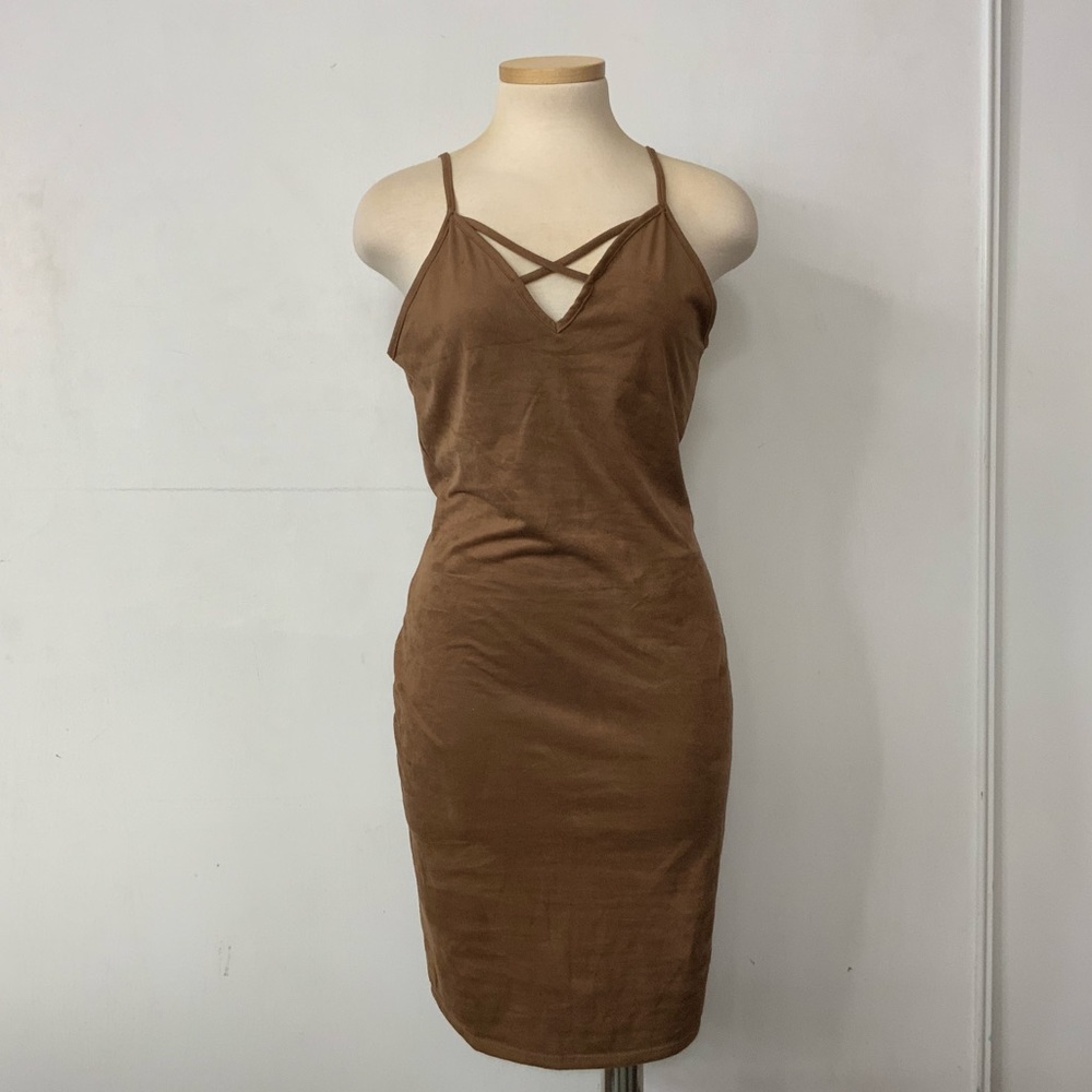 Brown suede dress